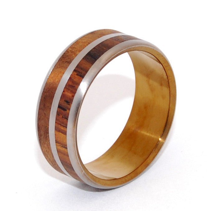 Sonora | Men's Wood, Hand Anodized Bronze & Titanium Wedding Ring - Minter and Richter Designs