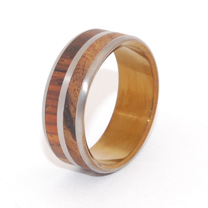 Sonora | Men's Wood, Hand Anodized Bronze & Titanium Wedding Ring - Minter and Richter Designs