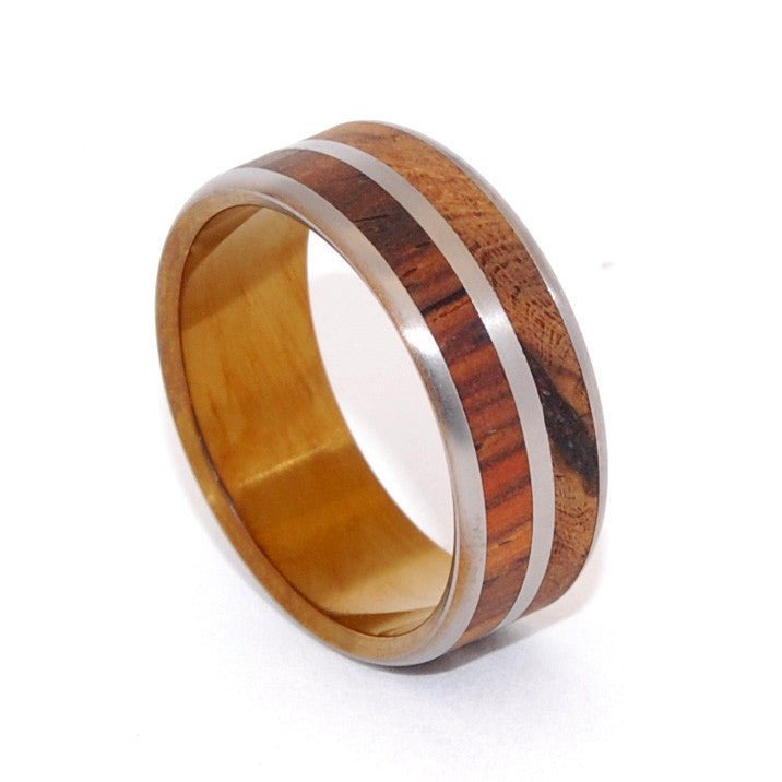 Sonora | Men's Wood, Hand Anodized Bronze & Titanium Wedding Ring - Minter and Richter Designs