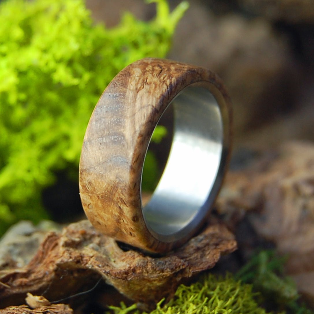 Southeast Cypress | Size 8.5 At 7.9mm | Cypress Wood | Titanium Wedding Ring | On Sale - Minter and Richter Designs