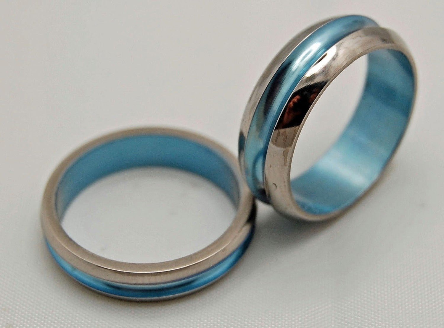 Starboard | Blue Titanium - Unique Wedding Ring Sets - Minter and Richter Designs