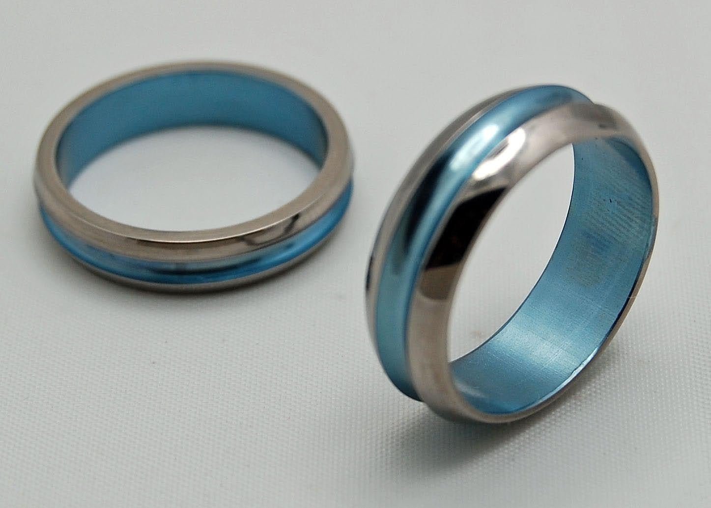 Starboard | Blue Titanium - Unique Wedding Ring Sets - Minter and Richter Designs