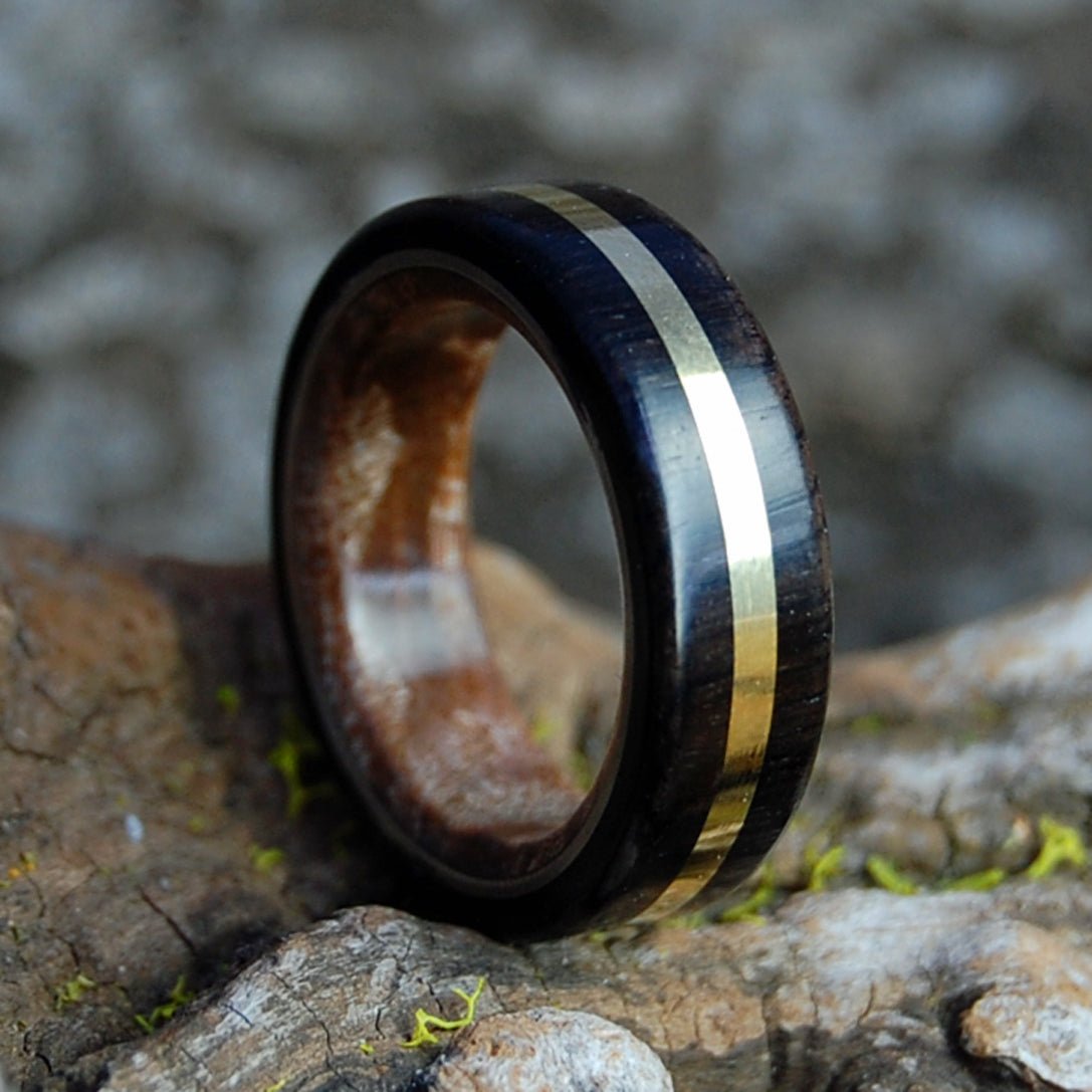 STRADIVARIUS | Men's Brass and Wood & Titanium Wedding Ring - Minter and Richter Designs