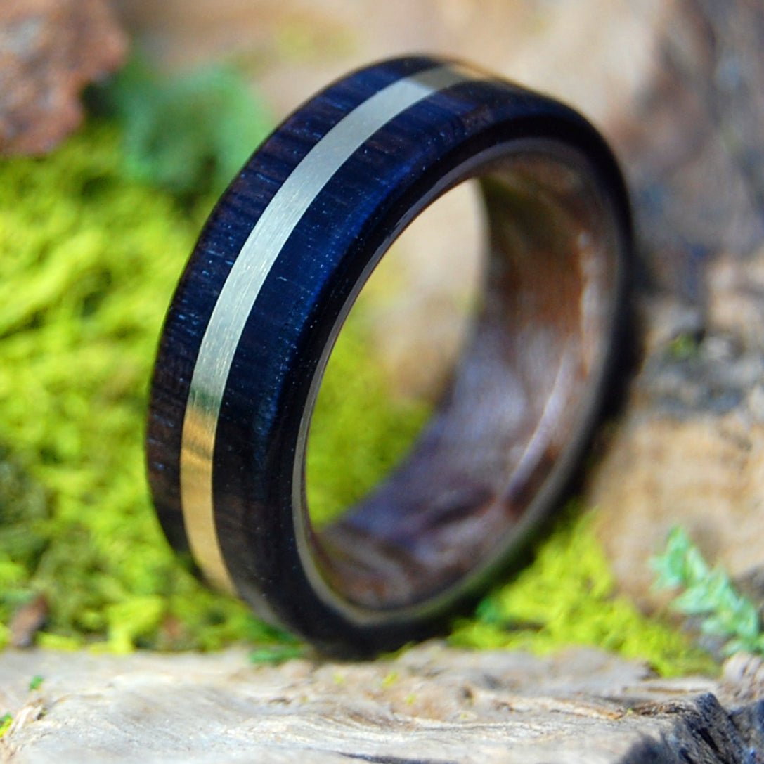 STRADIVARIUS | Men's Brass and Wood & Titanium Wedding Ring - Minter and Richter Designs