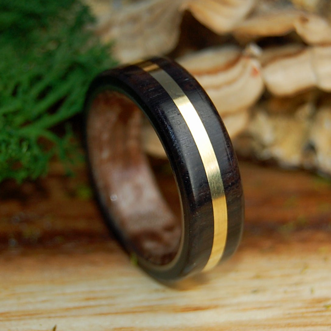 STRADIVARIUS | Men's Brass and Wood & Titanium Wedding Ring - Minter and Richter Designs