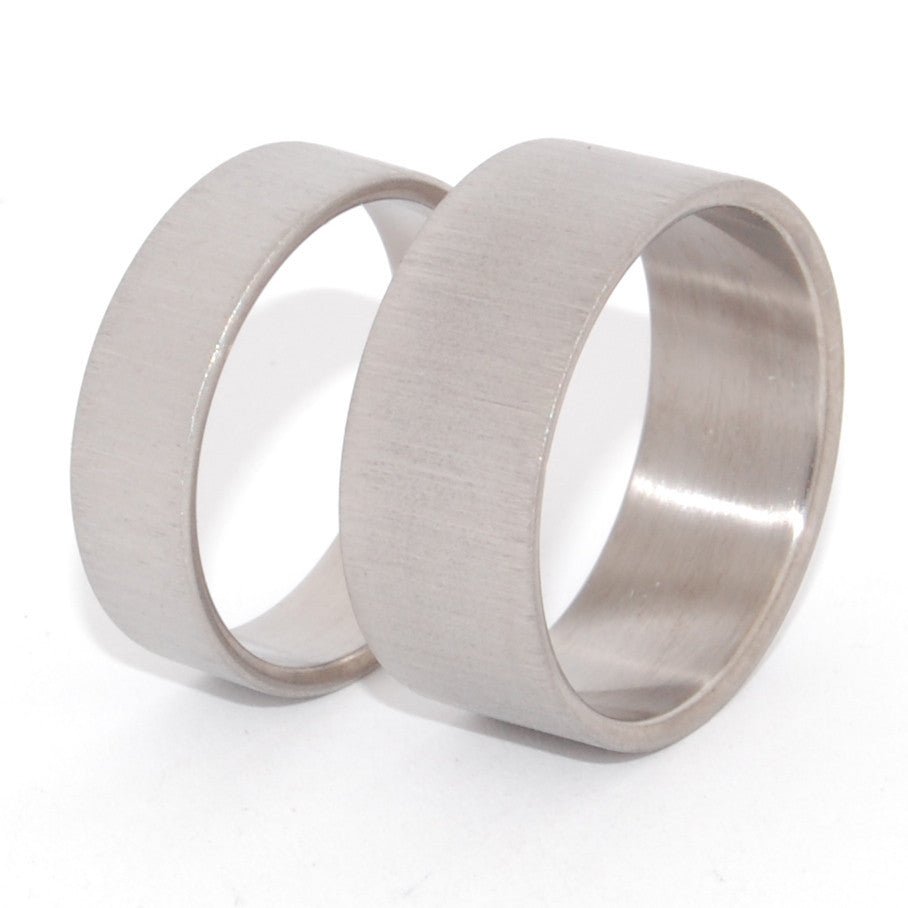 Straight Up | His And Hers Matching Titanium Wedding Band Set - Minter and Richter Designs