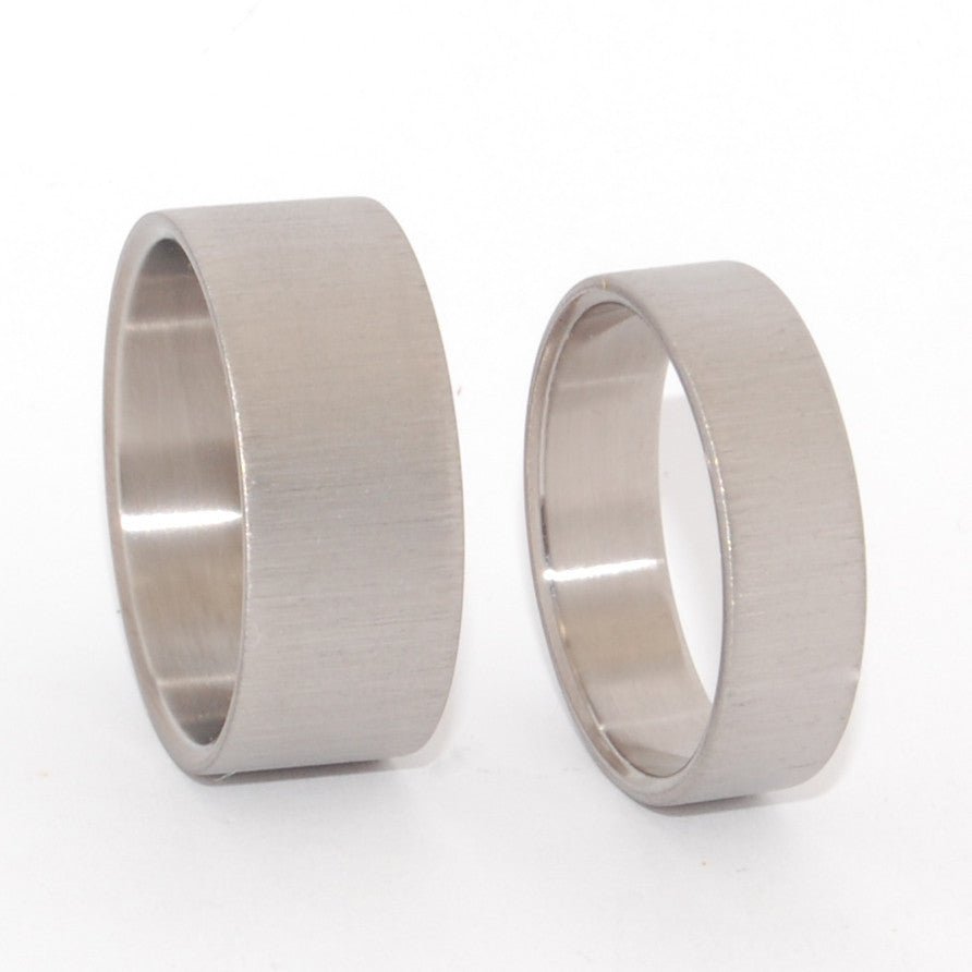Straight Up | His And Hers Matching Titanium Wedding Band Set - Minter and Richter Designs