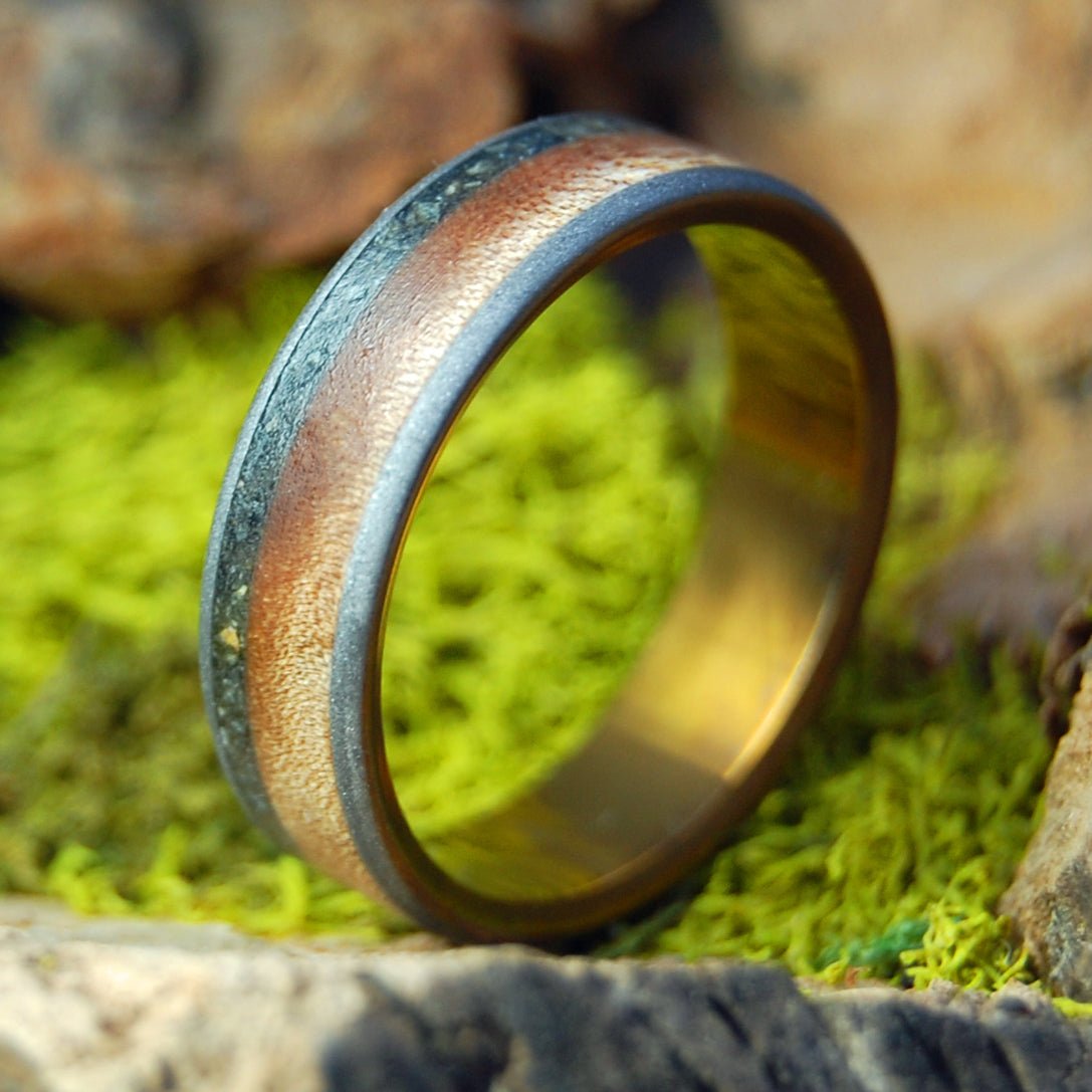 SUGAR MAPLE NEW HAMPSHIRE| New Hampshire Rocks & Sugar Maple Wood Wedding Ring - Minter and Richter Designs