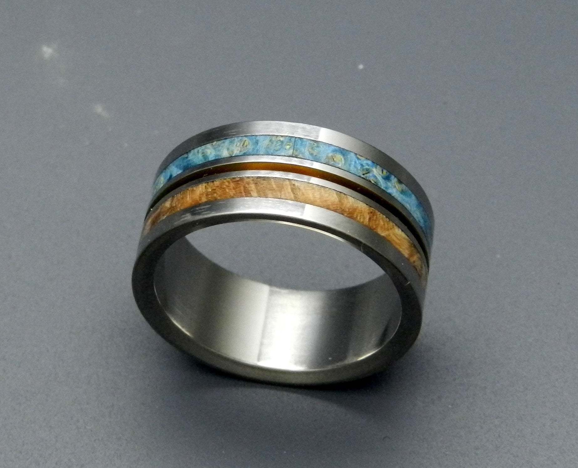 Sun & Moon | Box Elder Wood & Titanium Wedding Ring - Minter and Richter Designs