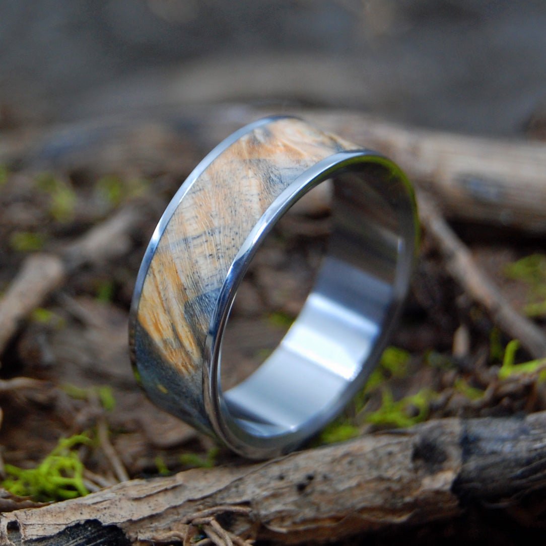Swimming In The Dark | Men's California Buckeye Wood & Titanium Wedding Ring - Minter and Richter Designs