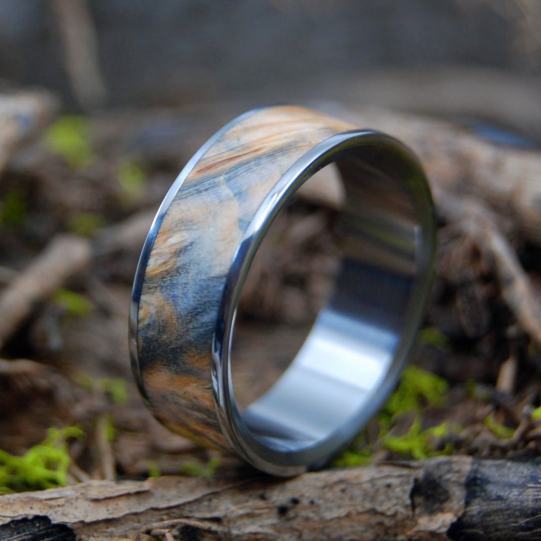 Swimming In The Dark | Men's California Buckeye Wood & Titanium Wedding Ring - Minter and Richter Designs