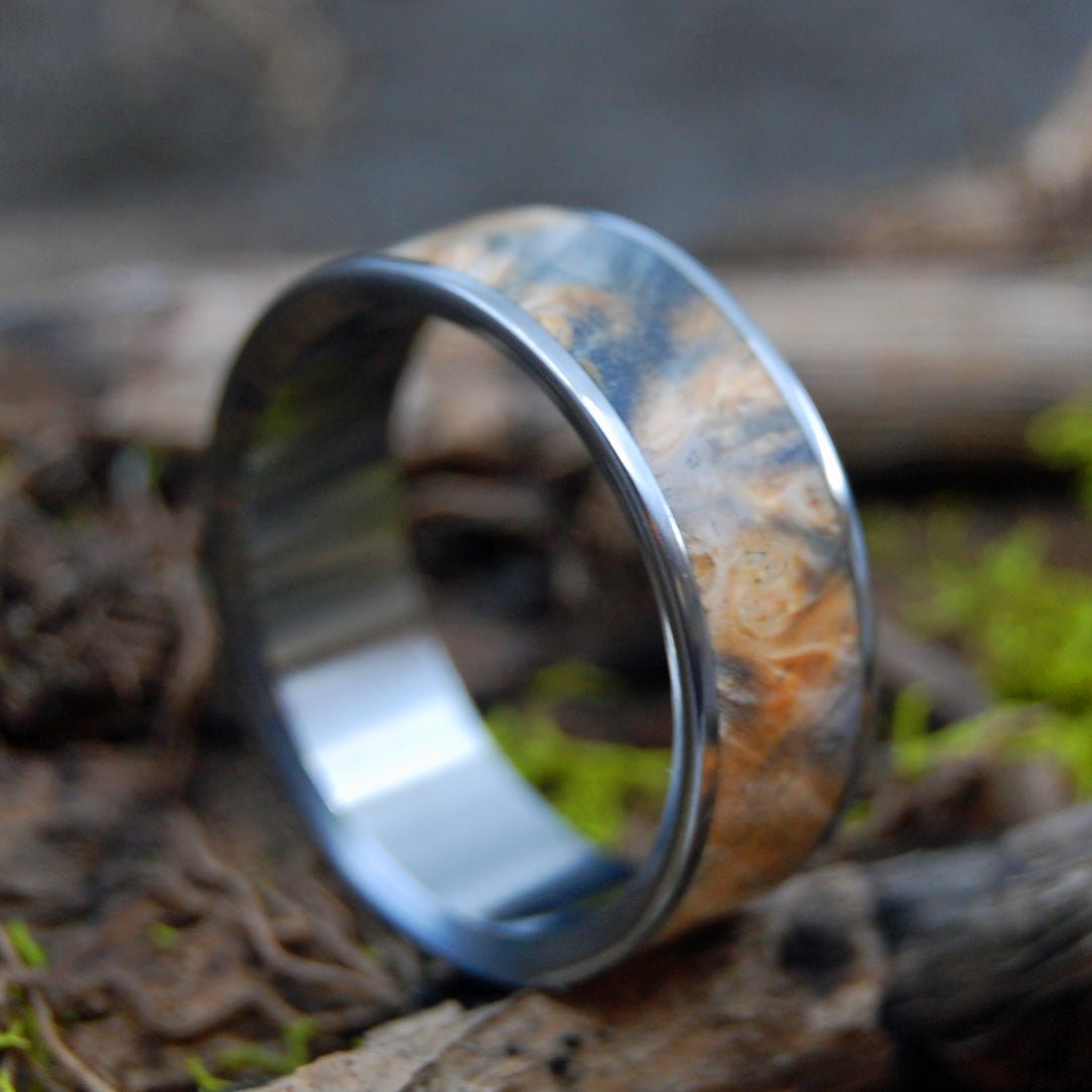 Swimming In The Dark | Men's California Buckeye Wood & Titanium Wedding Ring - Minter and Richter Designs