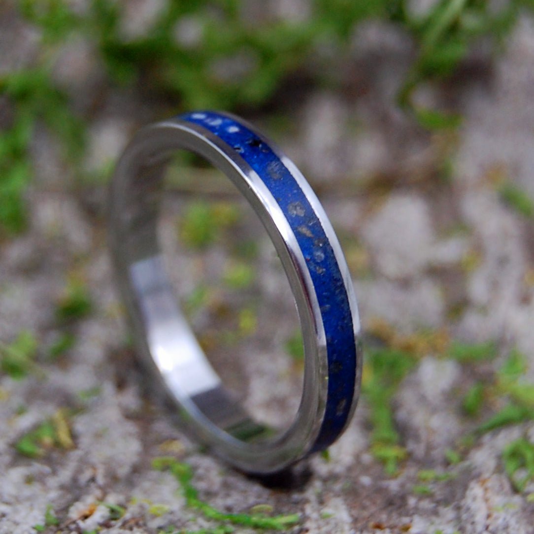 Tahoe Rocks in Blue | Tahoe Rocks and Beach Sand & Titanium Wedding Ring - Minter and Richter Designs