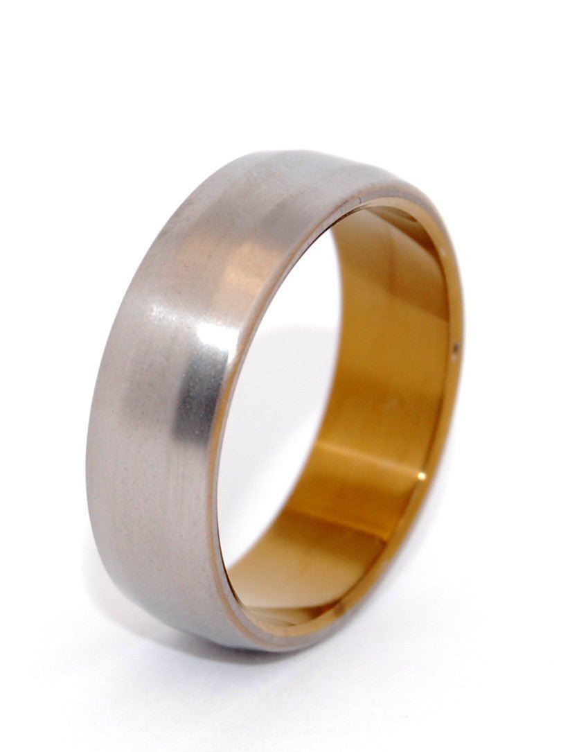 Take Me Home | Men's Glass Bead Blasted Titanium, Bronze Anodizing & Titanium Wedding Ring - Minter and Richter Designs