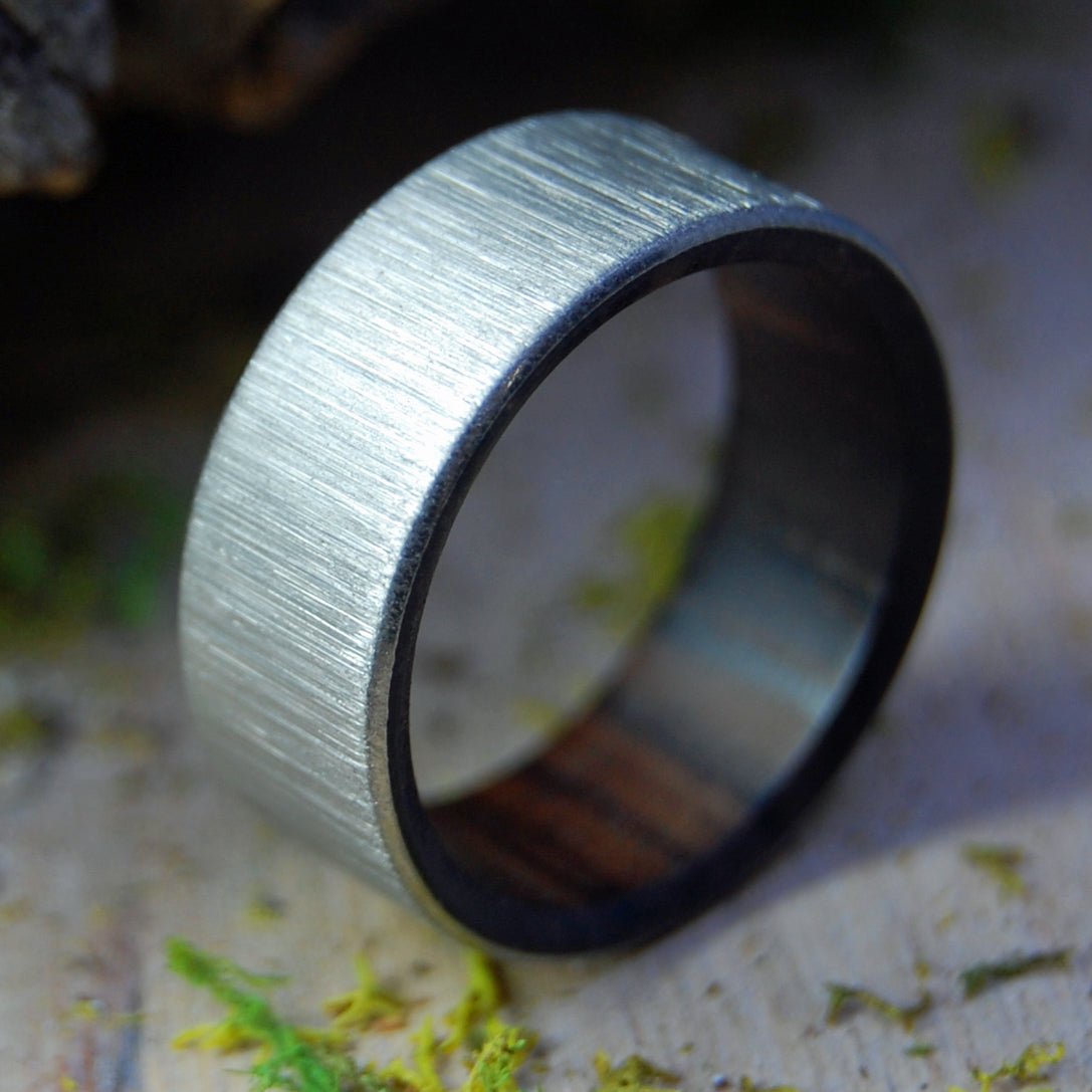 Tales of Eden| Size 10 At 7.9mm | Dark Cocobolo Wood | Unique Wedding Band | On Sale - Minter and Richter Designs