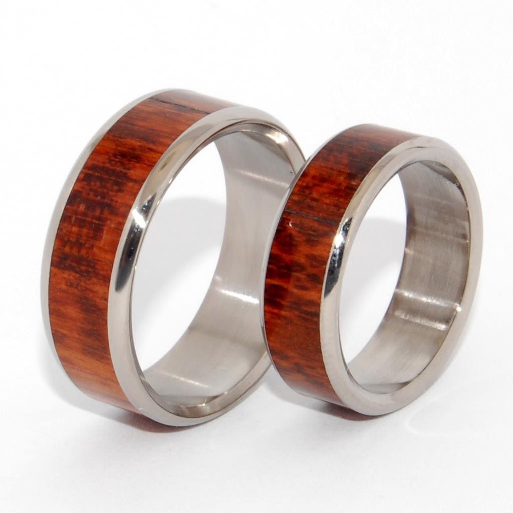 Tempted | Snake Wood & Titanium Wedding Ring - Wooden Wedding Ring Set - Minter and Richter Designs