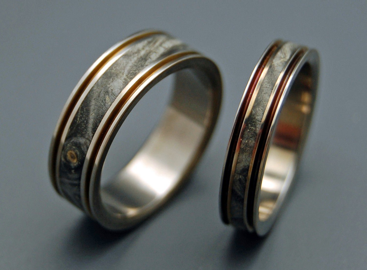 The Door In Front Of You | California Buckeye Wood & Titanium - Wedding Ring Sets - Unique Wedding Ring - Minter and Richter Designs