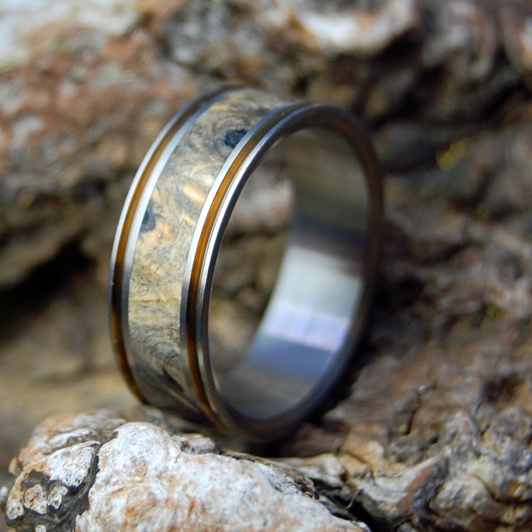 The Door In Front Of You | Men's California Buckeye Wood & Titanium Wedding Ring - Minter and Richter Designs