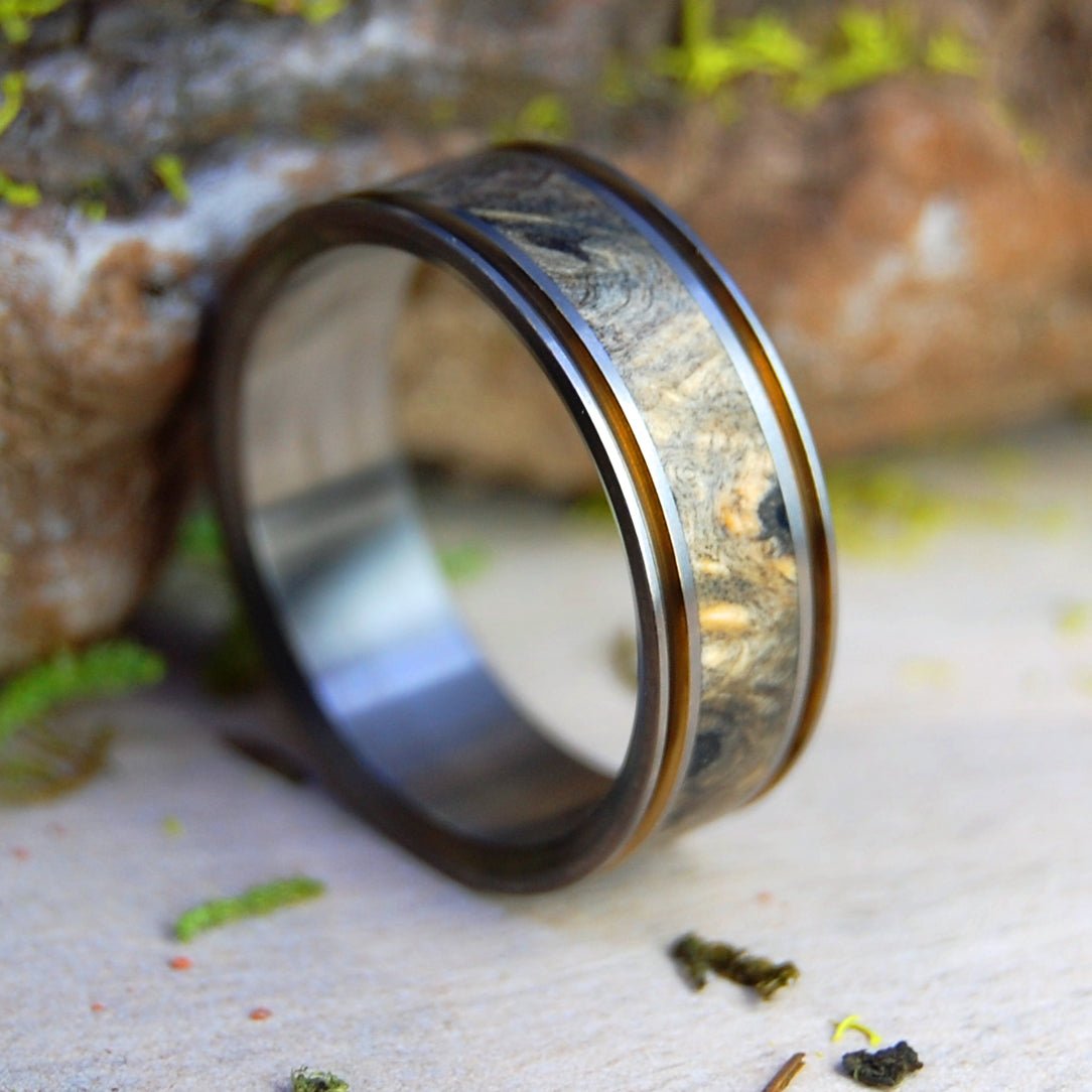The Door In Front Of You | Men's California Buckeye Wood & Titanium Wedding Ring - Minter and Richter Designs