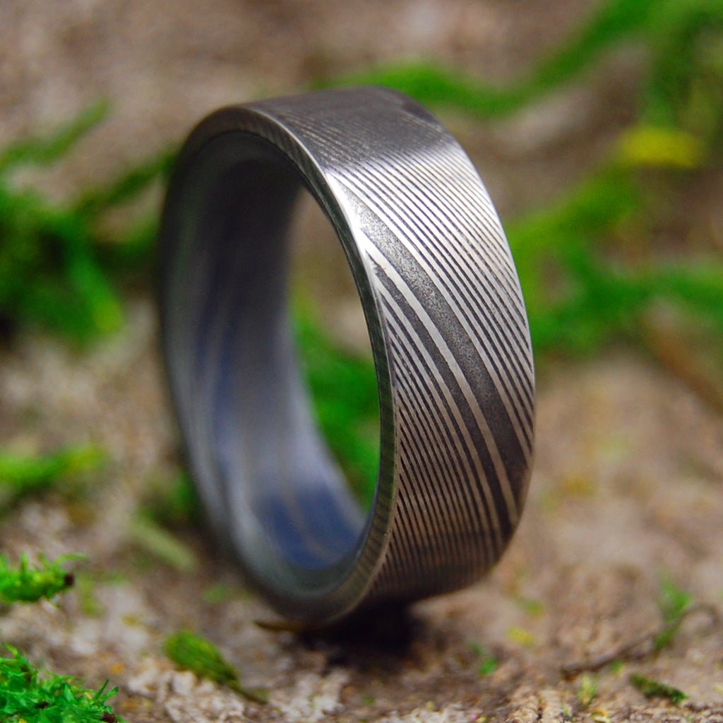 The Guardian | Men's Damasteel Damascus Steel & Titanium Wedding Ring - Minter and Richter Designs