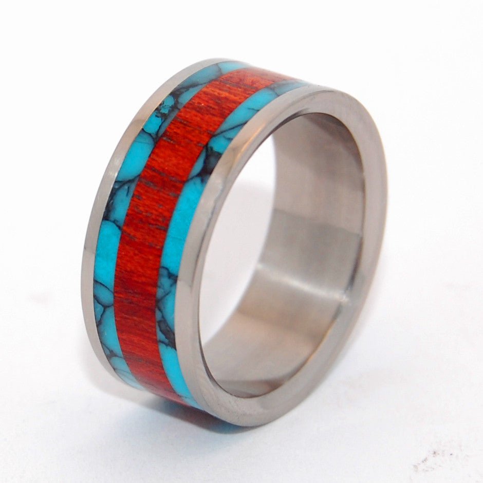 The Ring That Jack Built | Men's Turquoise, Bloodwood & Titanium Wedding Ring - Minter and Richter Designs