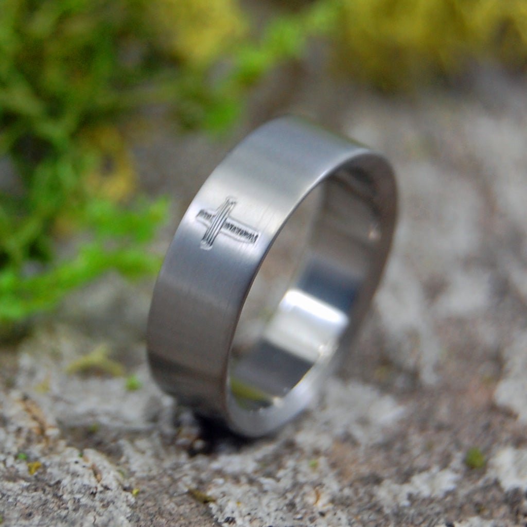THE WAY, THE TRUTH & THE LIFE | Size 4.75 At 4.8mm | Titanium Wedding Ring | On Sale - Minter and Richter Designs