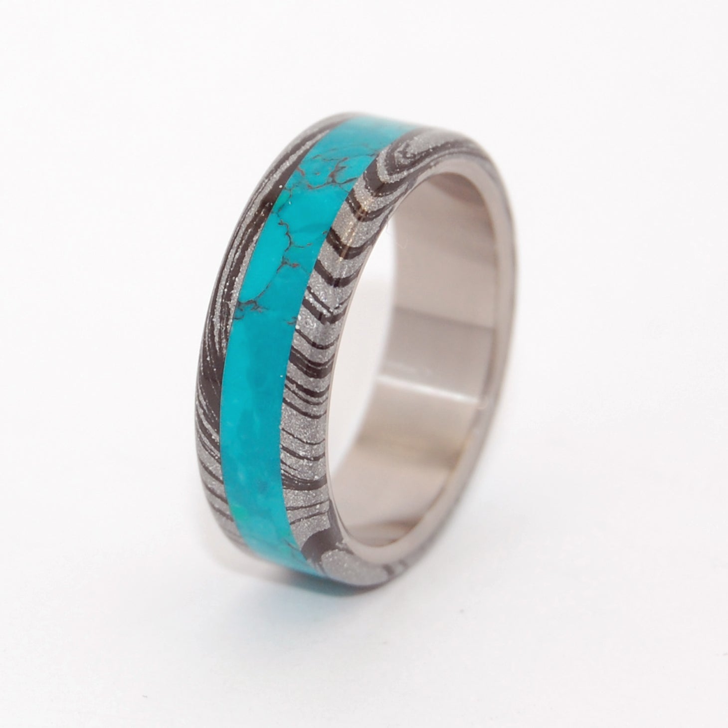 Thor Greek God | Men's Chrysocolla Stone & Titanium Wedding Ring - Minter and Richter Designs