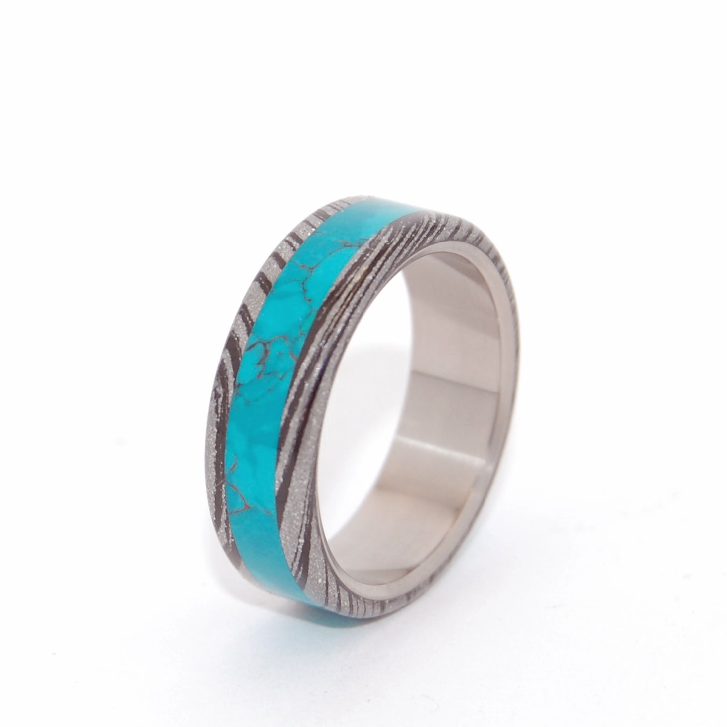 Thor Greek God | Men's Chrysocolla Stone & Titanium Wedding Ring - Minter and Richter Designs
