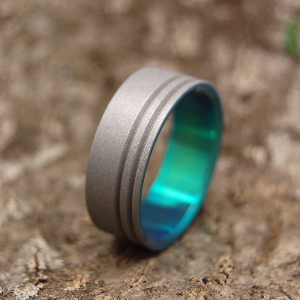 To The Future Green | Men's Green Titanium Wedding Ring - Minter and Richter Designs