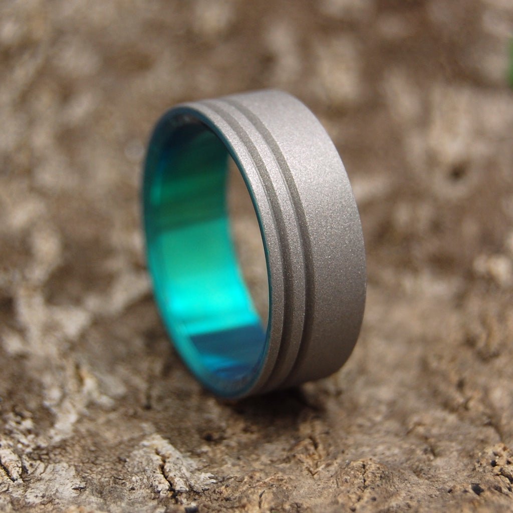 To The Future Green | Men's Green Titanium Wedding Ring - Minter and Richter Designs