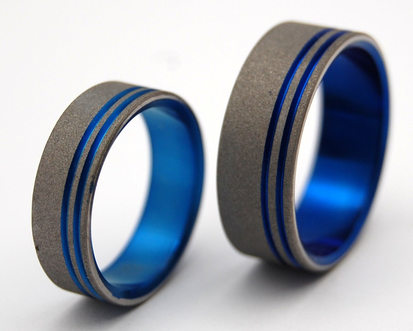 To The Future Ii | Blue Titanium - Unique Wedding Ring - Wedding Ring Set - Minter and Richter Designs