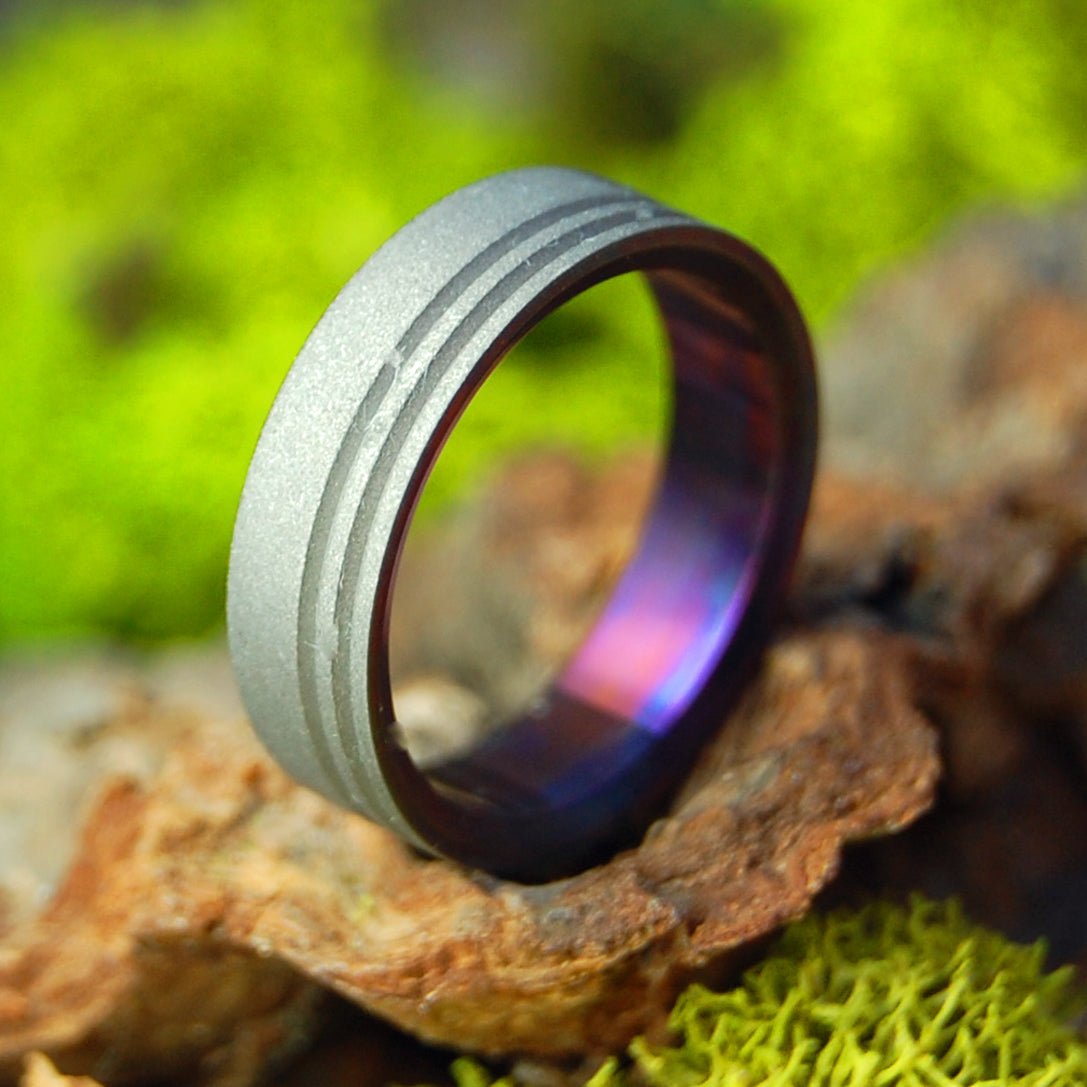 To The Future Purple | Size 5 At 5mm | Titanium Wedding Ring | On Sale - Minter and Richter Designs