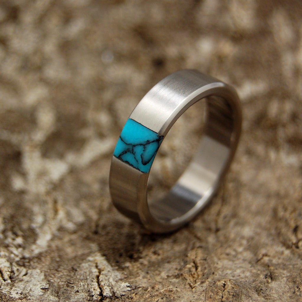 Minter Richter True North Titanium Turquoise Wedding Rings