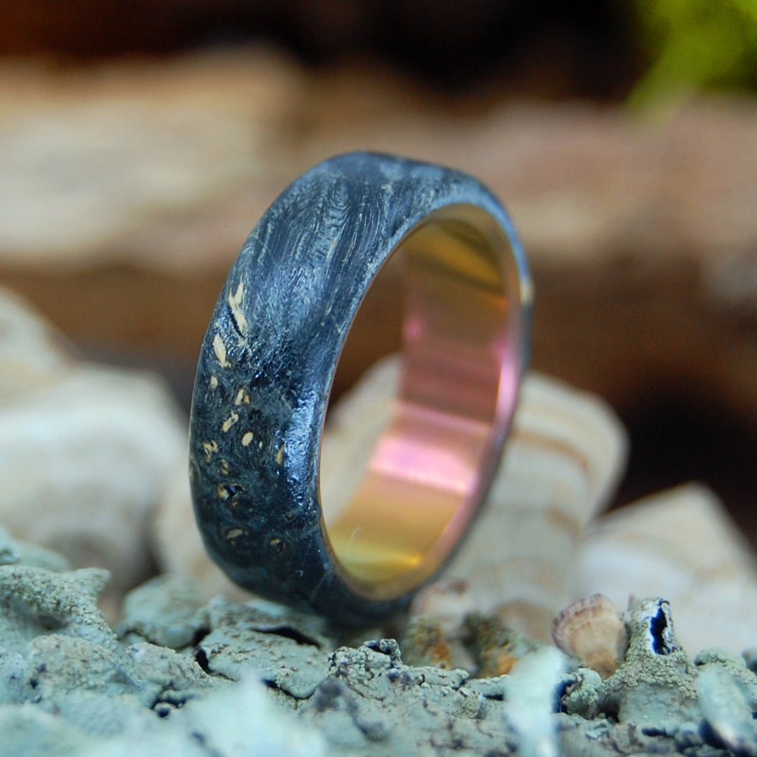 True To Me | Men's Black Box Elder Wood & Titanium Wedding Ring - Minter and Richter Designs