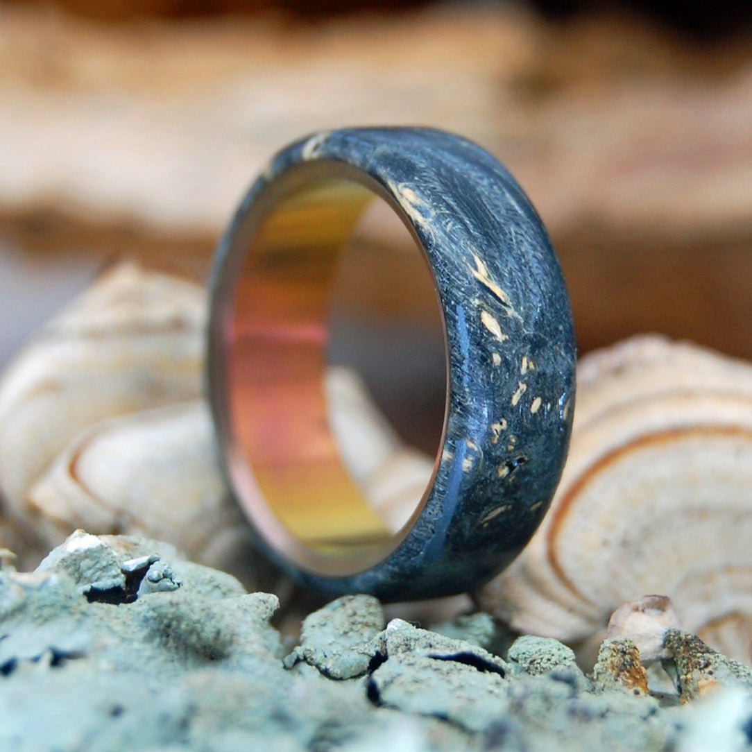True To Me | Men's Black Box Elder Wood & Titanium Wedding Ring - Minter and Richter Designs