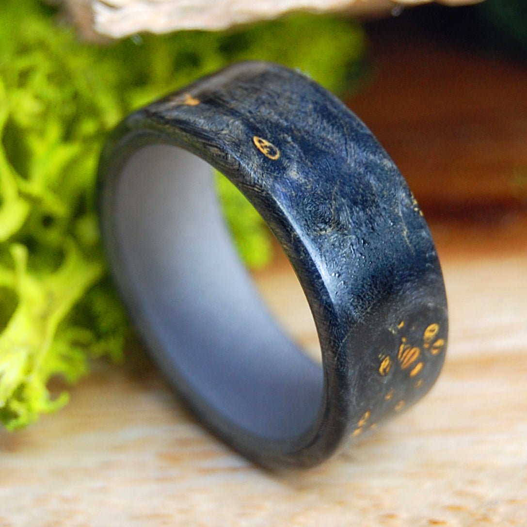 TRUE TO ME SANDBLASTED | Men's Black Box Elder Wood & Titanium Wedding Ring - Minter and Richter Designs