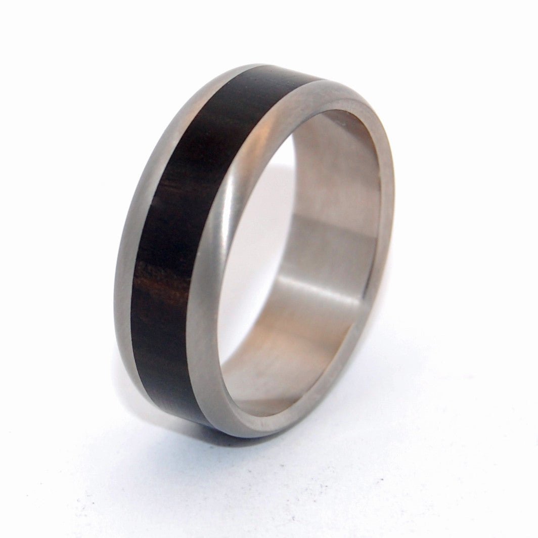 Tunde | Men's African Ebony Wood & Titanium Wedding Ring - Minter and Richter Designs