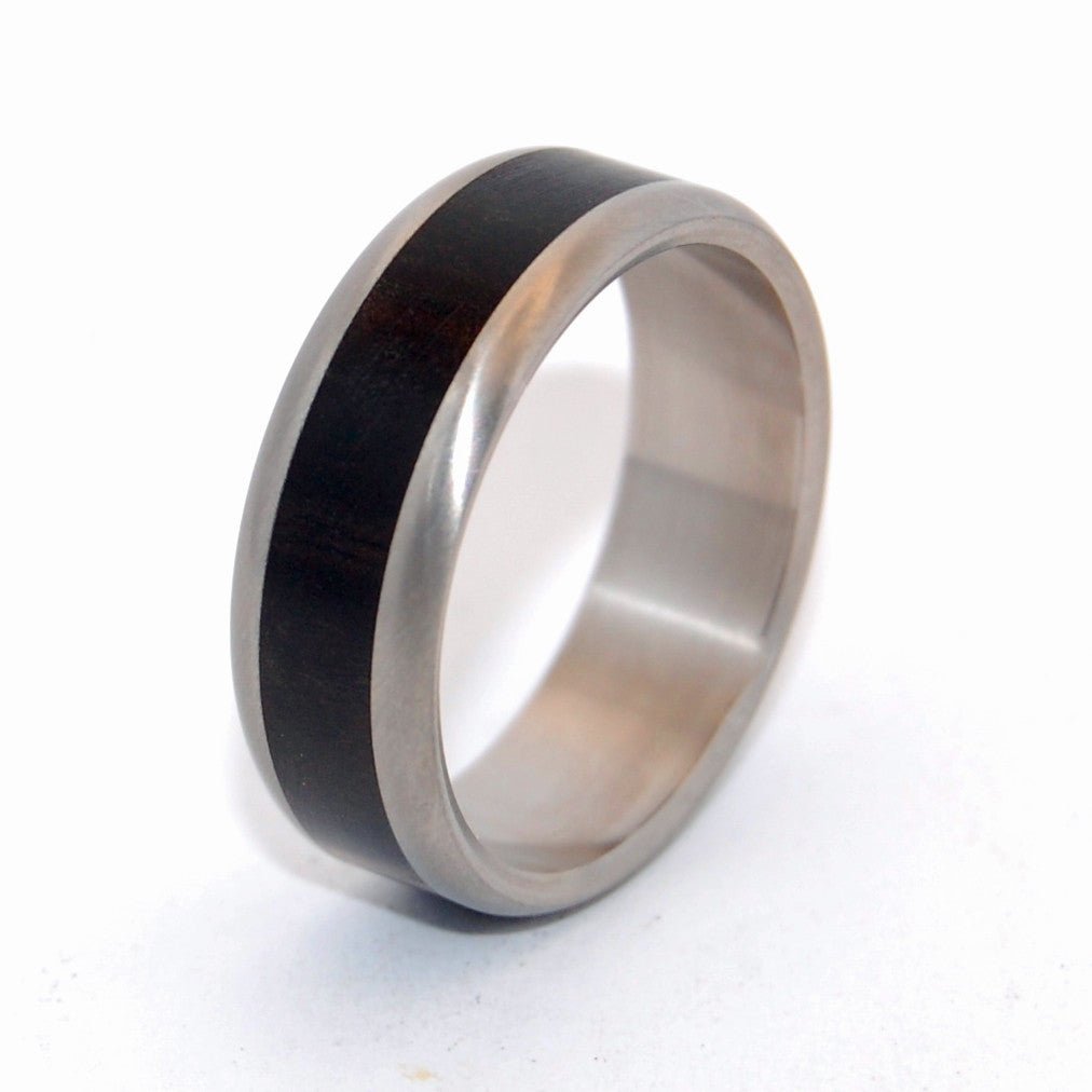Tunde | Men's African Ebony Wood & Titanium Wedding Ring - Minter and Richter Designs