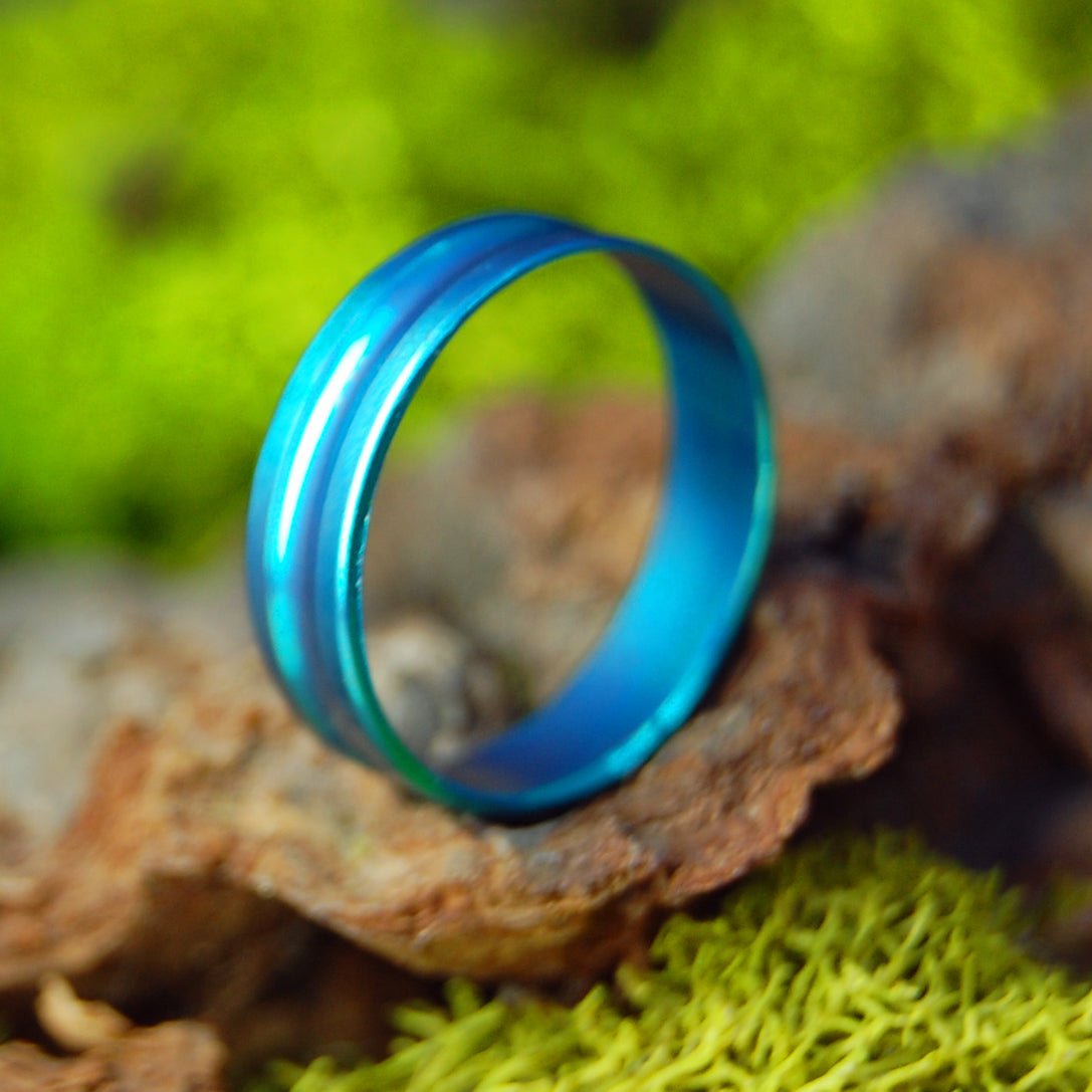 Turqoise | Size 5 At 4.8mm | Titanium Wedding Ring | On Sale - Minter and Richter Designs
