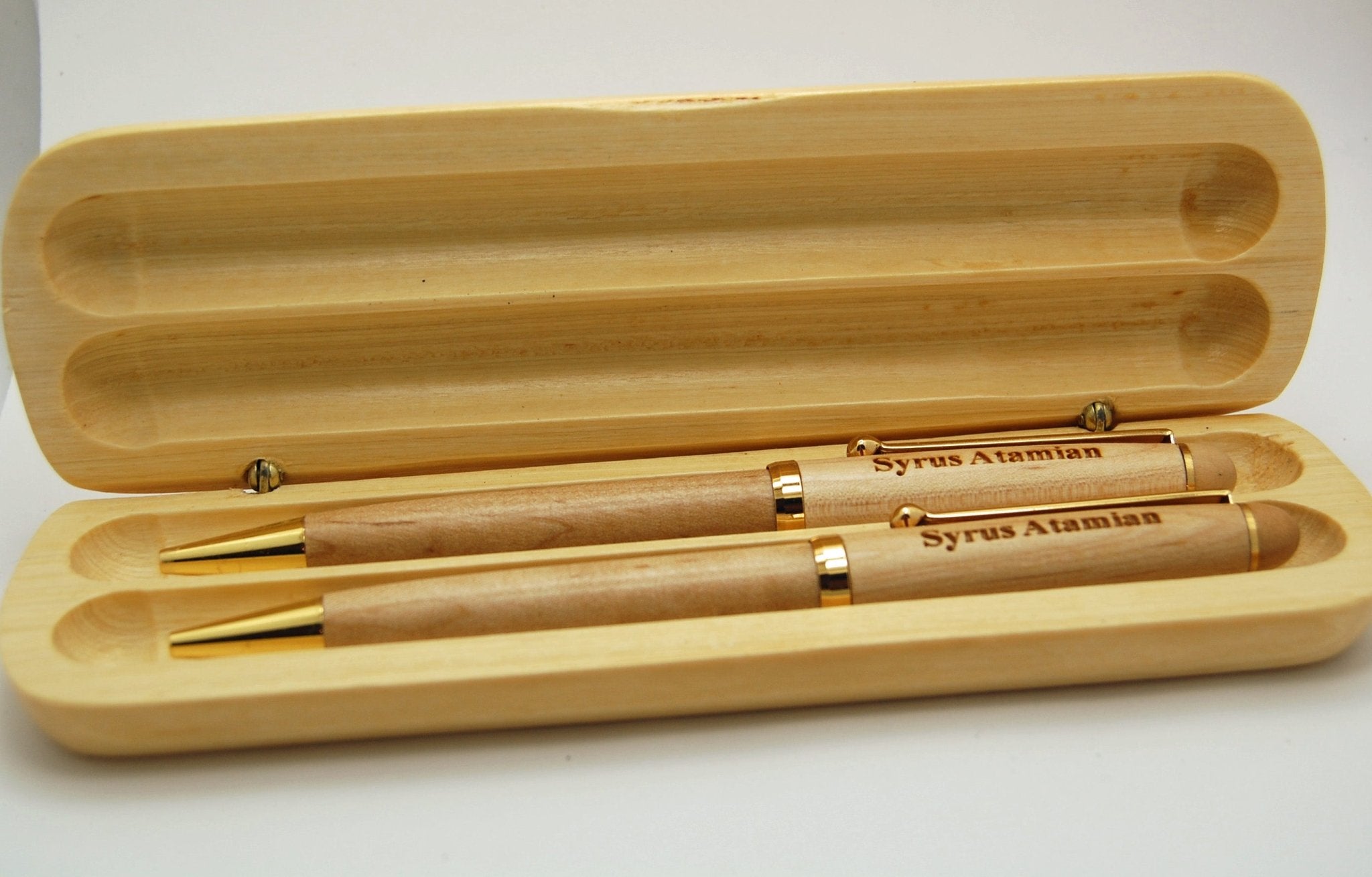 Two Pen Set In Light Maple Box - Minter and Richter Designs
