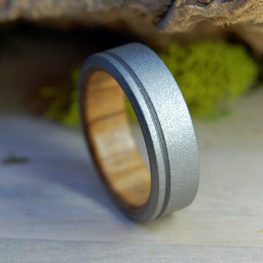 Unfettered Olive | Men's Olive Wood & Titanium Wedding Ring - Minter and Richter Designs