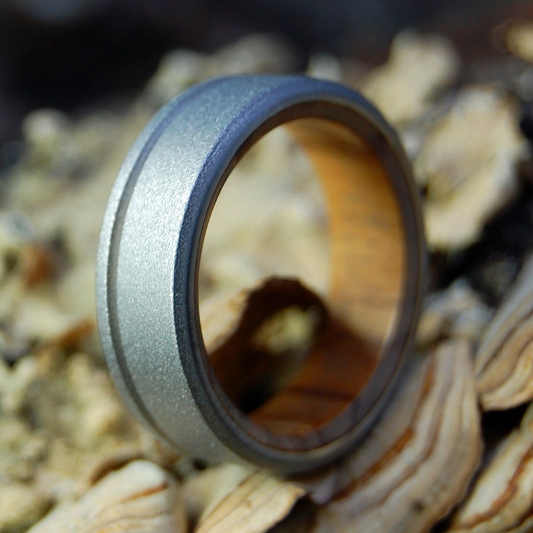 Unfettered Olive | Men's Olive Wood & Titanium Wedding Ring - Minter and Richter Designs
