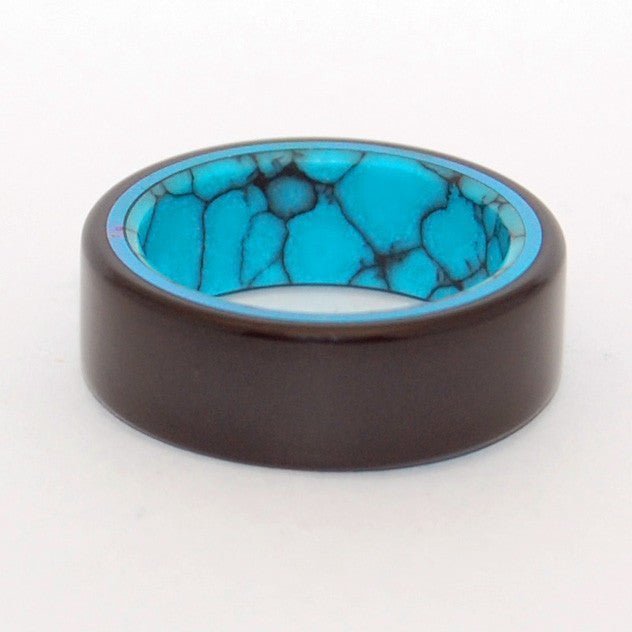 Vatnajokull | Men's Turquoise, Onyx & Titanium Wedding Ring - Minter and Richter Designs