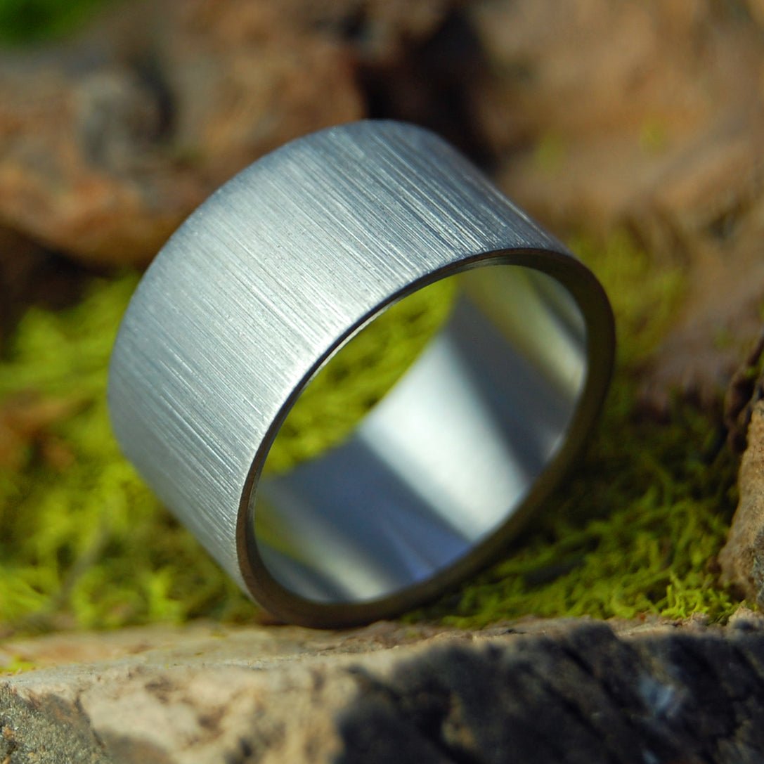 Vertical Stroke | Size 9.5 At 11mm | Titanium Wedding Ring | On Sale - Minter and Richter Designs