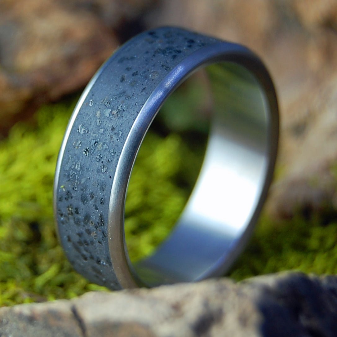 Volcanic Ash And Lava Wide | Men's Volcanic Ash, Lava, & Beach Sand Wedding Ring - Minter and Richter Designs