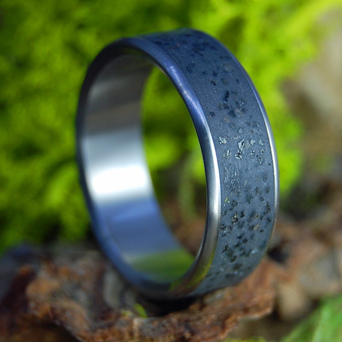 Volcanic Ash And Lava Wide | Men's Volcanic Ash, Lava, & Beach Sand Wedding Ring - Minter and Richter Designs