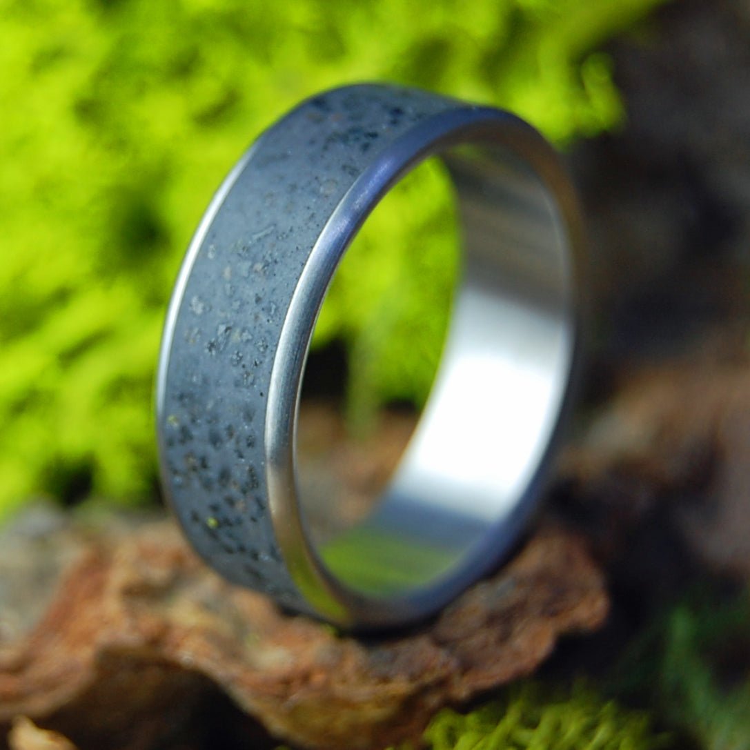 Volcanic Ash And Lava Wide | Men's Volcanic Ash, Lava, & Beach Sand Wedding Ring - Minter and Richter Designs