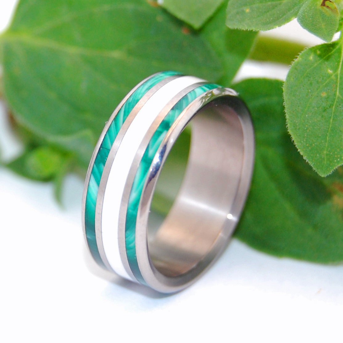 Wells Of Truth | Men's Damascus Steel & Titanium Wedding Ring - Minter and Richter Designs
