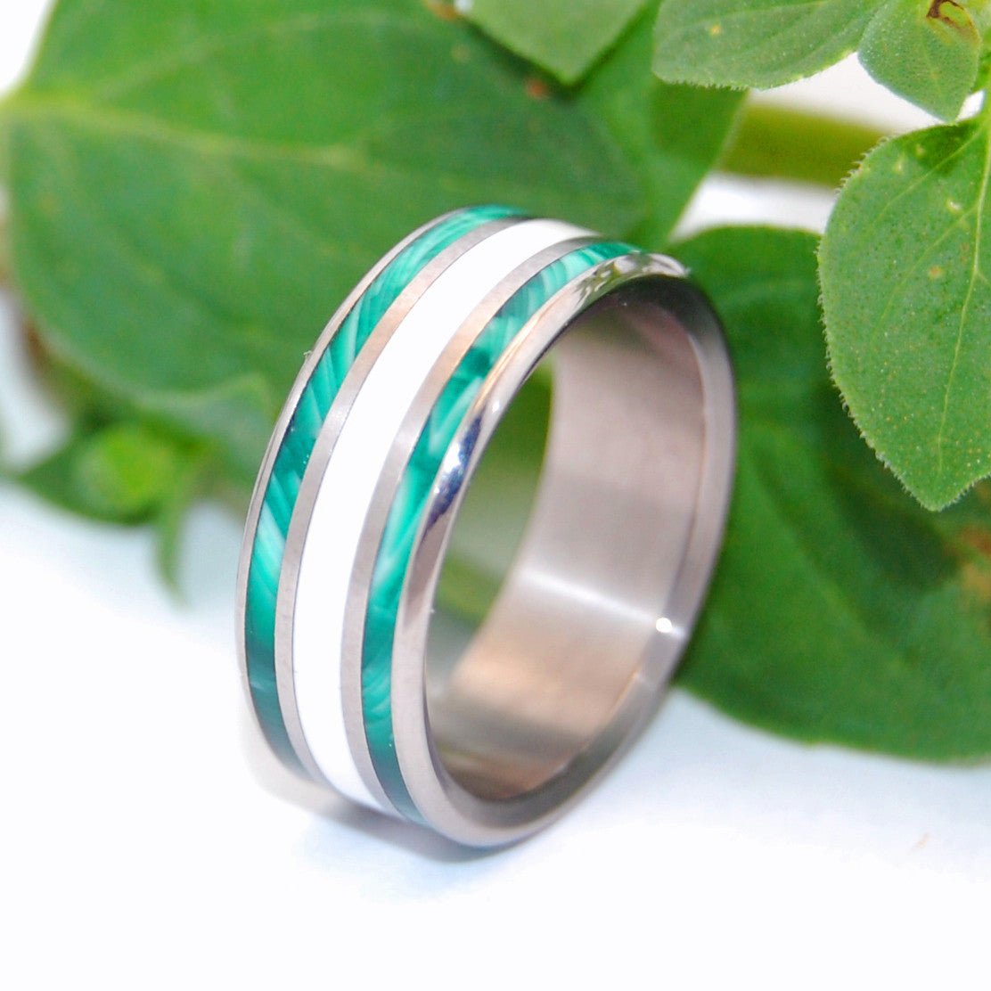 Wells Of Truth | Men's Damascus Steel & Titanium Wedding Ring - Minter and Richter Designs