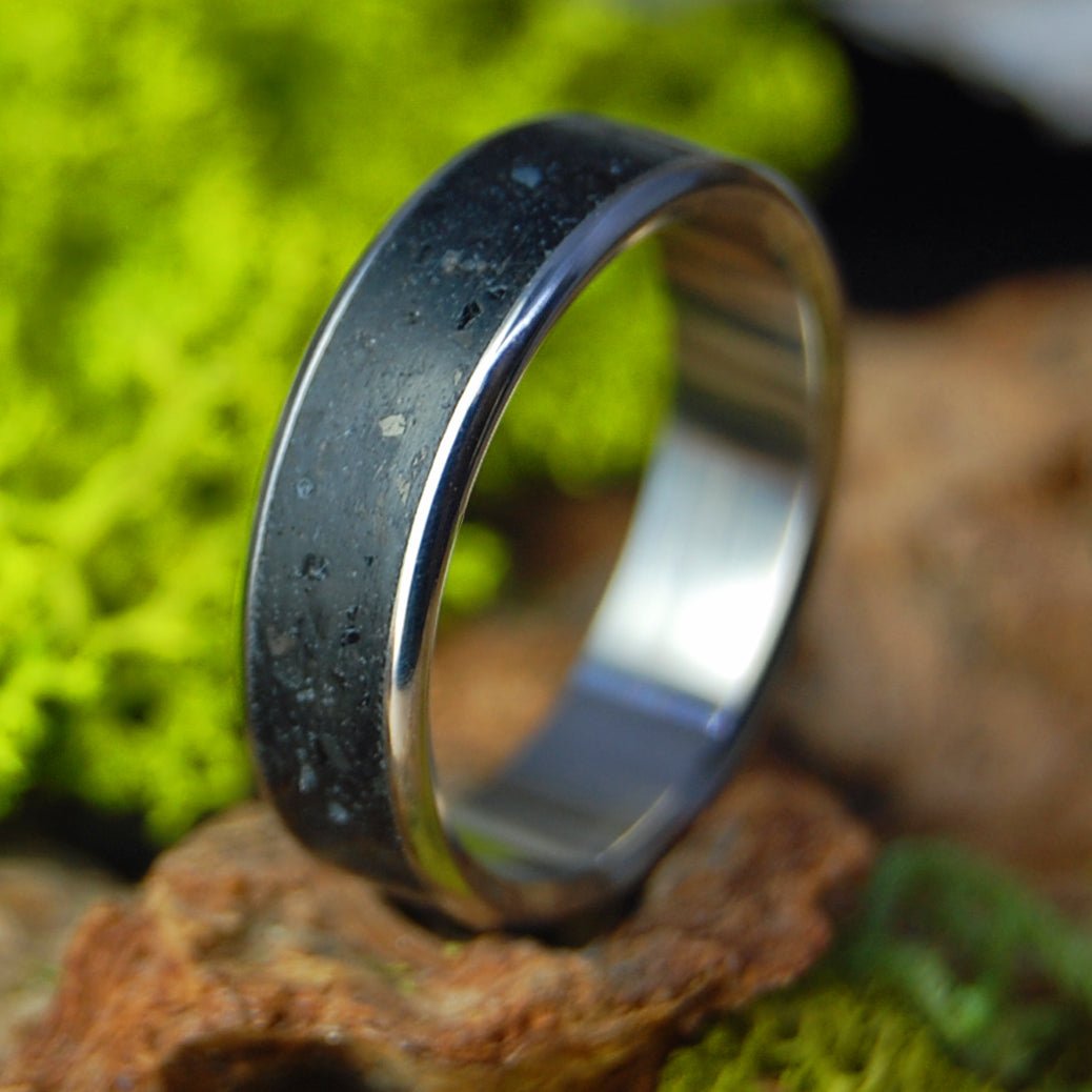 WEST VIRGINIA COAL | Men's Coal Titanium Wedding Ring - Minter and Richter Designs